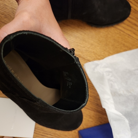 Stuart Weitzman black velvet flat boots sz 7.5 - Picture 8 of 8